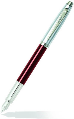 

Sheaffer 100 9307 Red Barrel BRUSHED CHROME Fountain Pen