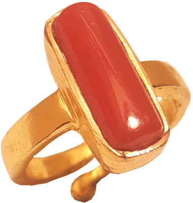 

RS JEWELLERS 5.10 RATTI NATURAL CORAL PANCHDHATU Metal Coral Gold-plated Plated Ring, Red