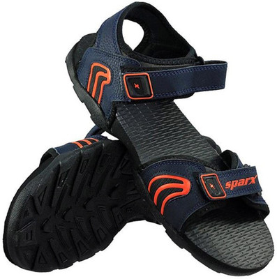 Sparx SS 702 Men Sandals(Navy, Blue, Orange , 6)