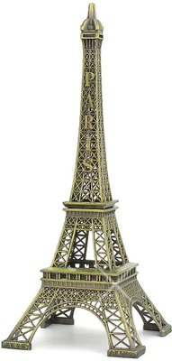 Mohangifts Paris Souvenir Famous Landmark collectibles Eiffel Tower Replica Metal Miniature Statue Small Decorative Showpiece  -  13 cm(Brass, Brown)