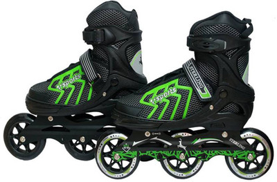 

HOMMER Sterling Adjustable Shoes (Large) In-line Skates - Size 6-8 UK(Multicolor), Green