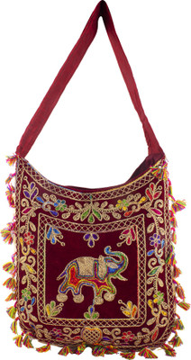 

Stylo Villa Women Maroon Jute Sling Bag