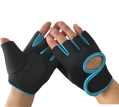 

DreamPalace India Gym Gloves With Long Wrist Sport Gym & Fitness Gloves (Free Size, Blue)