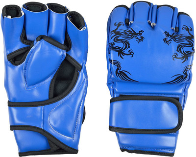 

Iris Boxing Gloves MMA UFC Sparring Grappling Fight Punch Mitts PU Leather (1 Pair) Martial Art Gloves (Free Size, Blue)