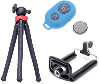 

ReTrack 10Inch 360 Degree High Quality Flexible Octopus Tripod with Bracket And Bluetooth Shutter Tripod(Black, Supports Up to 1000 g)