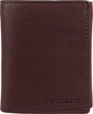 

OAISARA Men Brown Genuine Leather Wallet(3 Card Slots)