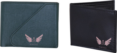 

Martell Men Black, Blue Artificial Leather Wallet(4 Card Slots), Green