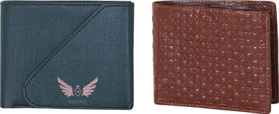 

Martell Men Brown, Blue Artificial Leather Wallet(4 Card Slots), Green