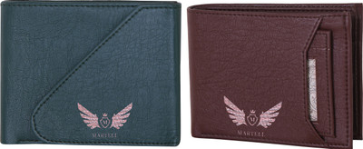 

Martell Men Brown, Blue Artificial Leather Wallet(4 Card Slots), Green