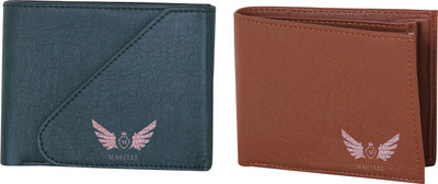 

Martell Men Brown, Blue Artificial Leather Wallet(4 Card Slots), Green