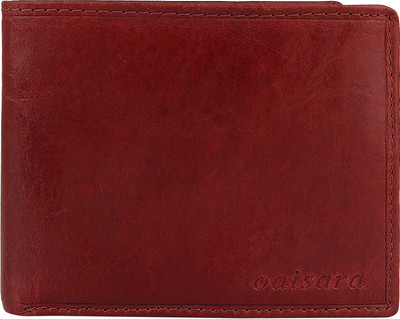 

OAISARA Men Brown Genuine Leather Wallet(3 Card Slots)