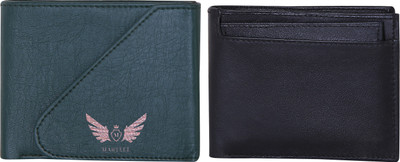

Martell Men Black, Blue Artificial Leather Wallet(4 Card Slots), Green