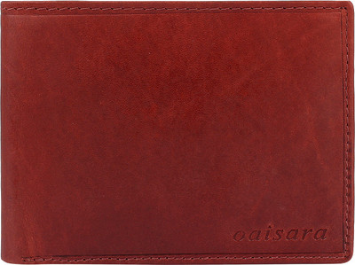 

OAISARA Men Brown Genuine Leather Wallet(3 Card Slots)