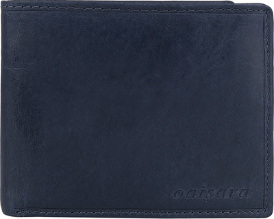 

OAISARA Men Blue Genuine Leather Wallet(3 Card Slots)