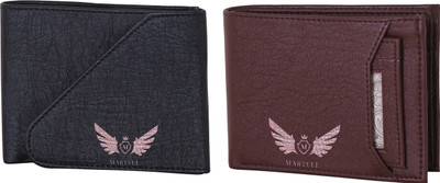 

Martell Men Brown Artificial Leather Wallet(4 Card Slots), Black