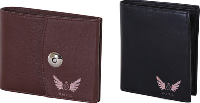 Martell Men Black Artificial Leather Wallet(4 Card Slots), Brown
