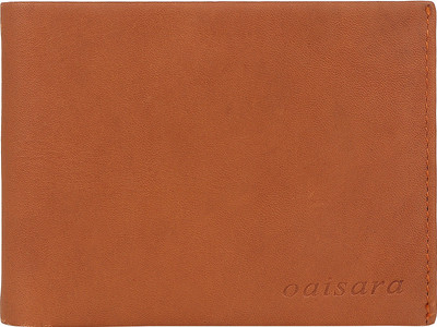 

OAISARA Men Tan Genuine Leather Wallet(3 Card Slots)