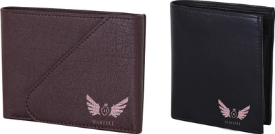 

Martell Men Black, Brown Artificial Leather Wallet(4 Card Slots)