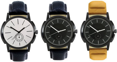 Elife 408-413-414 Multicolour Analog Round Dial Stylish Men's Combo Watches Watch - For Men