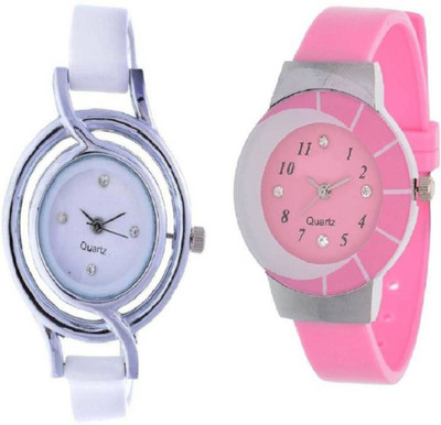 

FabSale Best New Designer MultiColor PU Strap Stylish Attractive Round MultiColor Dial (Pack Of 2) Latest Analog Wrist Watch - For Girls