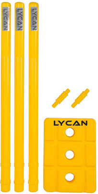 

Lycan Cricket Plastic Stump Set # 3 Wicket Set, 1 Stand, 2 Bails(Yellow)
