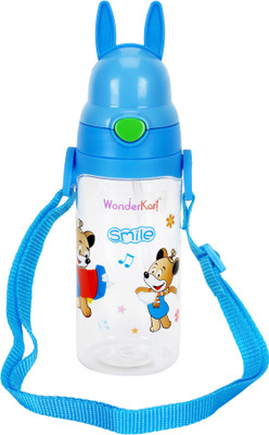 

WonderKart Rabbit Shaped Kids Sipper Cum Water Bottle With Neck Strap - Blue - 400 ml(Blue)