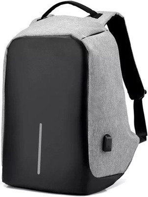 

Reiki Crystal Products Anti Theft Laptop Travel Backpack With Integrated USB Plug Charging Port 15 L Laptop Backpack(Grey, Black)