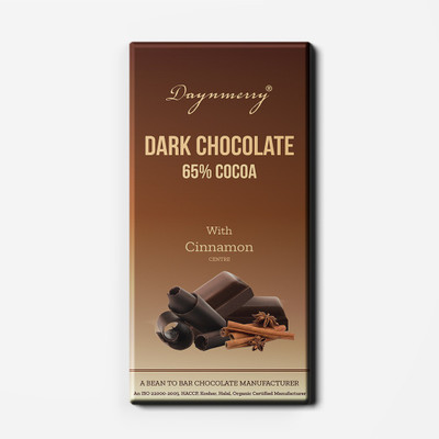 

Daynmerry 65% Dark Chocolate with Cinnamon - 100 gm- Pack of 2 Bars(Pack of 2, 200 g)