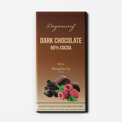 

Daynmerry 65% Dark Chocolate with Raspberry - 100 gm- Pack of 3 Bars(Pack of 3, 300 g)