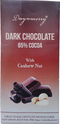 

Daynmerry 65% Dark Chocolate with cashew - 100 gm- Pack of 2 Bars(Pack of 2, 200 g)