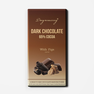 

Daynmerry 65% Dark Chocolate with Figs - 100 gm- Pack of 6 Bars(Pack of 6, 600 g)