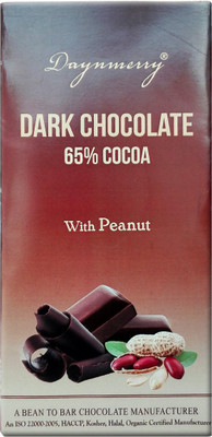 

Daynmerry 65% Dark Chocolate with Peanut - 100 gm- Pack of 6 Bars(Pack of 6, 600 g)