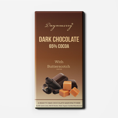 

Daynmerry 65% Dark Chocolate with Butterscotch - 100 gm- Pack of 3 Bars(Pack of 3, 300 g)