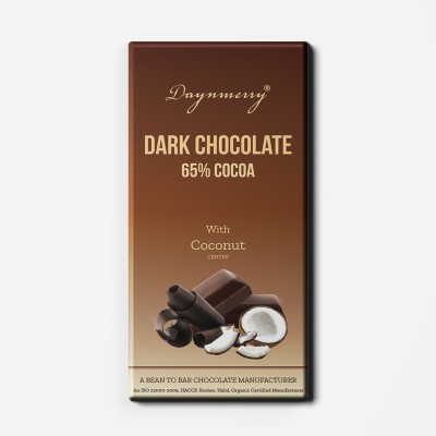 

Daynmerry 65% Dark Chocolate with Coconut - 100 gm- Pack of 6 Bars(Pack of 6, 600 g)