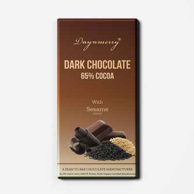 

Daynmerry 65% Dark Chocolate with Sesame - 100 gm- Pack of 2 Bars(Pack of 2, 200 g)