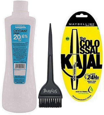 

styling Hair Brush & Loreal Oxydant Developer & Colossal kajal(Set of 3)