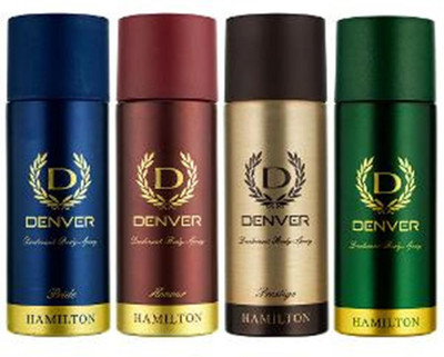 

Denver Hamilton, Honour, Pride & Prestige Deodorant Spray - For Men(660 ml, Pack of 4)