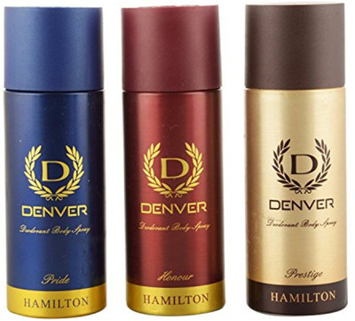 

Denver Honour , Pride & Prestige Deodorant Spray For Men 150 ml Deodorant Spray - For Men(495 ml, Pack of 3)