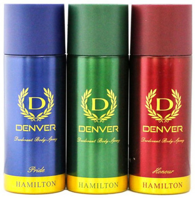 

Denver Pride , Honour & Hemilton Deodorant Spray - For Men(450 ml, Pack of 3)