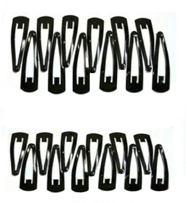 

FOK Set of 24 Pcs Tik Tak Hair Pins (6 Pairs-5.6cm and 6 Pairs-4cm) Premium Metal Triangular Hair Clips for Girls and Women- Black Hair Clip(Black)