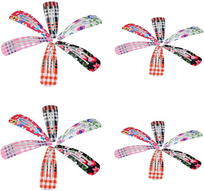 

FOK Set of 24 Pcs Tik Tak Hair Pins (6 Pairs-4cm and 6 Pairs-5cm) Premium Metal Triangular Printed Hair Pins Clips for Girls Women Hair Clip(Multicolor)