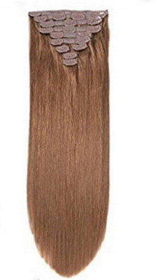 

Prime Imported Quality 100% Original Real Human Extension Clips On 10 Pcs For Women And Girls 100 Gram | Human Extensions For Girls (22 Inch, Light Brown) Hair Extension