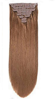 

Prime Clip In Human Extensions Straight 7 Pcs Light Brown 18 Inches 100 Grams Pack Hair Extension