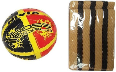 

Nivia Combo of Two - one 'Kross World' (Size-5) Football and one Wrist brace with thumb (Color On Availability)- Football Kit