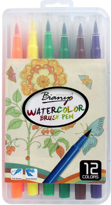 

Bianyo 12 Color Premium Watercolor Painting Brush Marker Pens Set, Soft Flexible Tip Create Watercolor Effect - Best for Adult Coloring Books, Manga, Comic, Calligraphy(Set of 12, Multicolor)