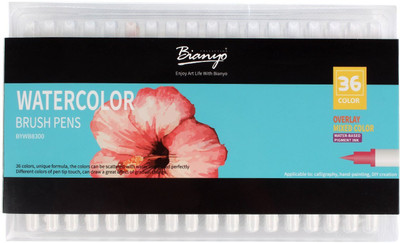 

Bianyo 36 Color Premium Watercolor Painting Brush Marker Pens Set, Soft Flexible Tip Create Watercolor Effect - Best for Adult Coloring Books, Manga, Comic, Calligraphy(Set of 36, Multicolor)
