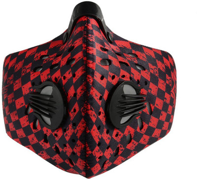 

Jonty Red Print Neoprene PM2.5 N95 Anti Pollution Activated Carbon Dust Face Mask with Breathing Valve Mask