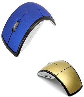 

techdeal Sets Of 2 Foldable ARC Mouse ( Blue & Gold) Wireless Optical Gaming Mouse(USB 2.0, Blue, Gold)
