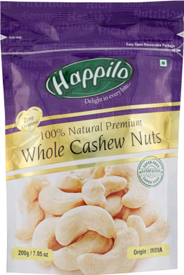 

Happilo 100% Natural Premium Whole Nuts Cashews(200 g, Pouch)