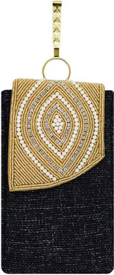 

Bagaholics Ethnic Beads & Pearl Jute Clutch Diamond Studded Saree Clutch Mobile Pouch Waist Clip Ladies Purse Gift For Women Mobile Pouch(Black)